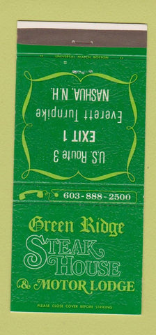 Matchbook Cover - Glen Ridge Steak House Motor Lodge Nashua NH 30 Strike