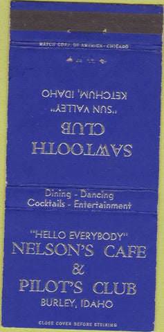 Matchbook Cover - Sawtooth Club Ketchum Burley ID 30 Strike