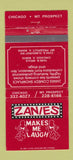 Matchbook Cover - Zanies Comedy Club Chicago Mount Prospect IL 30 Strike