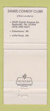 Matchbook Cover - Zanies Comedy Club Chicago Mount Prospect IL 30 Strike