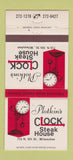 Matchbook Cover - Plotkin's Clock Steak House Milwaukee WI 30 Strike