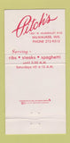 Matchbook Cover - Pitch's Restaurant Milwaukee WI 30 Strike