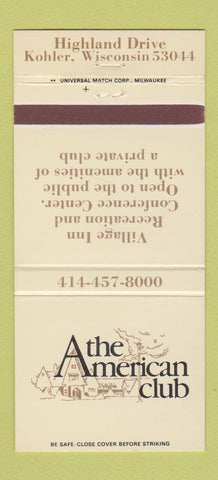 Matchbook Cover - American Club Kohler WI 30 Strike