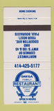 Matchbook Cover - Omega Restaurant Milwaukee WI 30 Strike