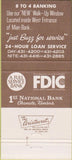 Matchbook Cover - 1st National Bank Chanute KS 30 Strike
