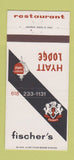 Matchbook Cover - Fischer's Hyatt Lodge Restaurant Belleville IL 30 Strike