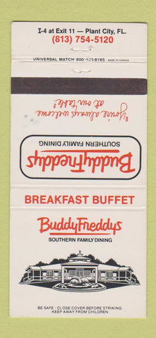 Matchbook Cover - Buddy Freddys Restaurant Plant City FL 30 Strike
