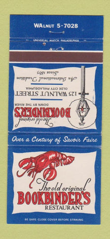 Matchbook Cover - Bookbinder's Restaurant Philadelphia PA 30 Strike
