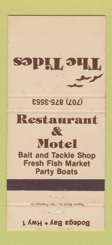 Matchbook Cover - The Tides Restaurant Motel Bodega Bay CA 30 Strike