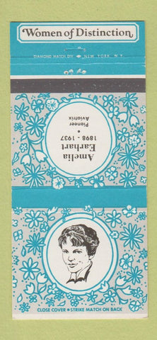Matchbook Cover - Women of Distinction Amelia Earhart 30 Strike