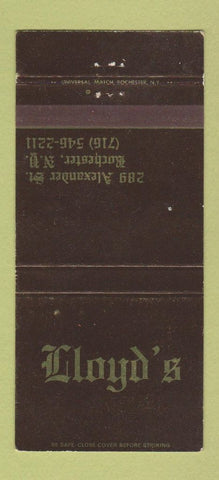 Matchbook Cover - Lloyd's Rochester NY restaurant 30 Strike
