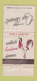 Matchbook Cover - Oage Thomsen's Restaurant Kenosha WI rooster WORN 30 Stick
