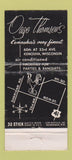 Matchbook Cover - Oage Thomsen's Restaurant Kenosha WI rooster WORN 30 Stick