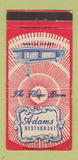 Matchbook Cover - Adams Restaurant Rawlins WY 30 Strike