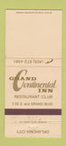 Matchbook Cover - Grand Continental Inn Oklahoma City OK 30 Strike