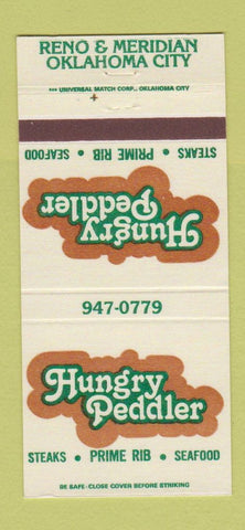 Matchbook Cover - Hungry Peddler Steak Seafood Oklahoma City OK 30 Strike