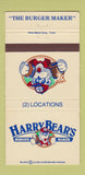 Matchbook Cover - Harry Bear's Burgers Oklahoma City OK WEAR 30 Strike