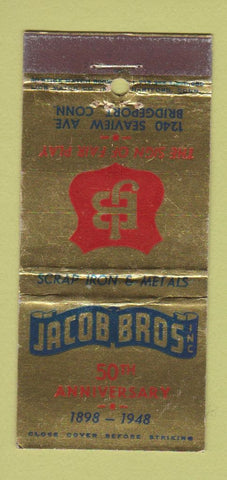Matchbook Cover - Jacob Bros Metals Bridgeport CT 1948 WEAR 30 Stick