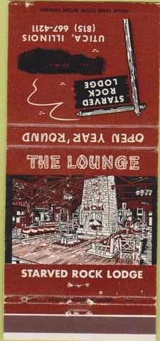Matchbook Cover - Starved Rock Lodge Utica IL WEAR 30 Strike