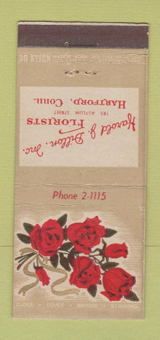 Matchbook Cover - Harold Dillon Flowers Hartford CT WEAR 30 Stick