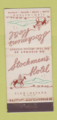 Matchbook Cover - Stockmen's Hotel Elko NV WEAR 30 Stick