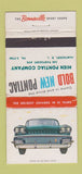 Matchbook Cover - Pontiac Bonneville Pawtucket RI WORN 30 Strike
