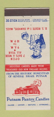 Matchbook Cover - Putnam Pantry Candy Danvers MA 30 Stick