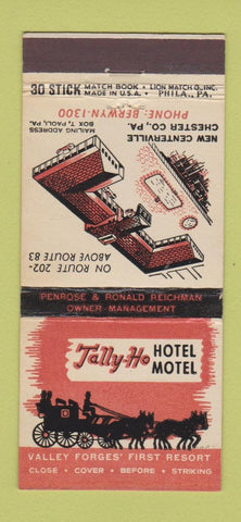 Matchbook Cover - Tally Ho Motel Hotel New Centerville PA 30 Strike