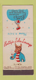 Matchbook Cover - Betty's Restaurant Miami FL girlie 21 Strike Feature