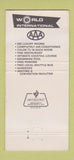 Matchbook Cover - World International Hotel Atlantic City NJ WEAR 30 Strike