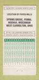 Matchbook Cover - Glatfelter Papers  West Carrolton OH Neenah WI 30 Strike