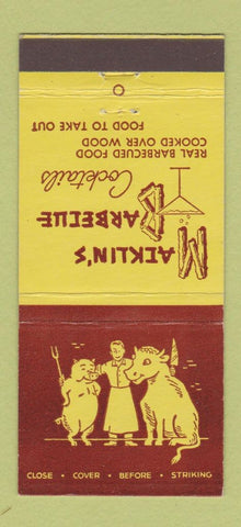 Matchbook Cover - Maiklin's BBQ Burbank CA 30 Stick