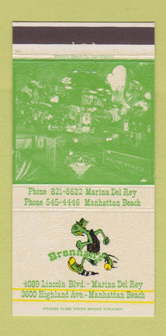 Matchbook Cover Brennan's Turtle Racing Marina Del Rey Manhattan Beach 30 Strike