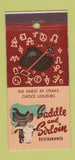 Matchbook Cover Saddle and Sirloin Studio City Bakersfield CA 21 Strike Feature