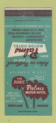 Matchbook Cover - Doric Palms Motor Hotel Portland OR 30 Strike
