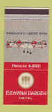 Matchbook Cover - Erawan Garden Hotel Palm Desert CA 30 Strike