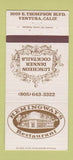 Matchbook Cover - Hemingway's Restaurant Ventura CA 30 Strike