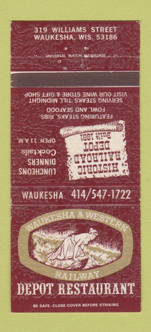 Matchbook Cover - Depot Restaurant Waukesha WI 30 Strike