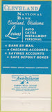 Matchbook Cover - Cleveland National Bank Cleveland OK 30 Strike