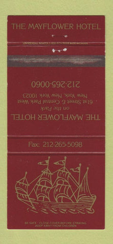 Matchbook Cover - Mayflower Hotel New York City WEAR 30 Strike