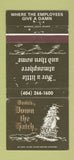 Matchbook Cover - Dante's Down the Hatch Atlanta GA WEAR 30 Strike