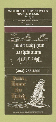 Matchbook Cover - Dante's Down the Hatch Atlanta GA WEAR 30 Strike