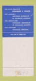 Matchbook Cover - Edward Hulse State Senator Election 30 Strike