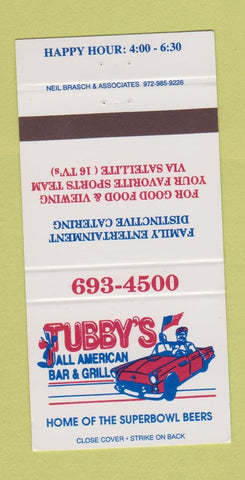 Matchbook Cover - Tubby's All American Bar Grill 30 Strike