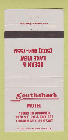 Matchbook Cover - Southshore Motel Lincoln City OR 30 Strike
