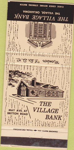 Matchbook Cover - The Village Bank The Village OK 30 Strike
