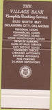 Matchbook Cover - The Village Bank The Village OK 30 Strike