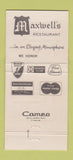 Matchbook Cover - Maxwell's Restaurant Vicksburg MS 30 Strike
