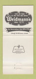 Matchbook Cover - Weidmann's Restaurant Meridian MS 30 Strike