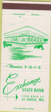Matchbook Cover - Exchange State Bank La Crosse WI 30 Strike